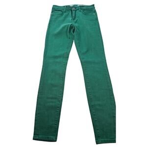 GREEN pilcro Anthropologie mid rise skinny jeans crop EUC sz 26 casual comfort